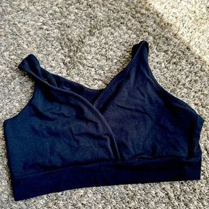 Kindred bravely French terry racerback sleeping bra large black